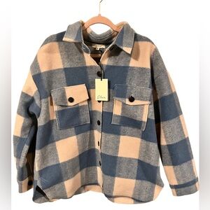 Elan plaid flannel jacket Oversized women’s Medium